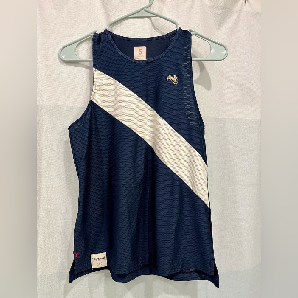 Tracksmith Women’s Van Cortlandt Singlet Running Tank Navy/Ivory NWOT Size Small